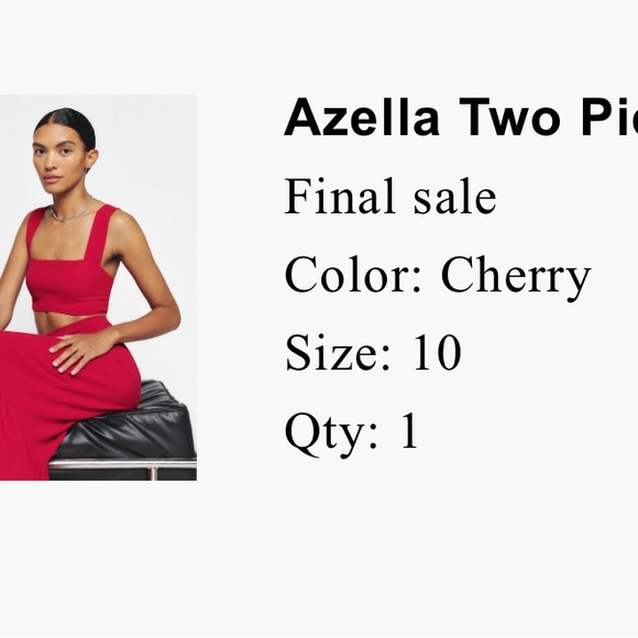 Reformation Azella two piece set. Size 10. Cherry red. - Picture 13 of 14